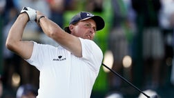  Phil Mickelson had a perfect view of his birdie putt for a  that curled  degrees and stayed out in the first round of the Phoenix Open.
